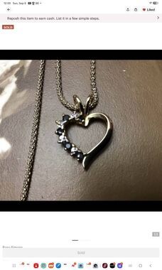 Gorgeous ROSS-SIMONS Sapphire & Genuine Diamond Heart Necklace